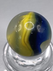 .87″ Akro Blue Egg Yolk Shooter Marble- #CE128