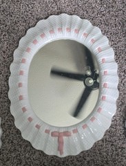 6pc Burwood Hobnail Mirrored Scones Candle Holders, Shelf & Center Mirror 1980’s
