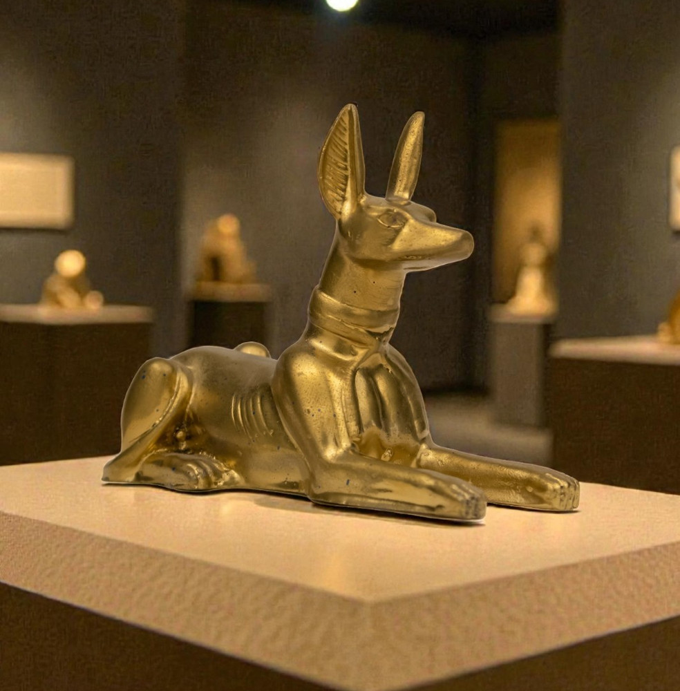 A Rare Egyptian Artifacts Of Authentic Pharaonic Statue Egyptian God Anubis Bc