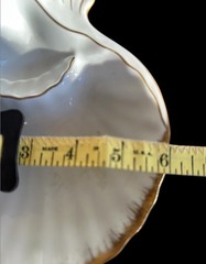 Vintage Sea Shell Trinket Soap Candy Dish White Gold Rim Unbranded Stamped #7716