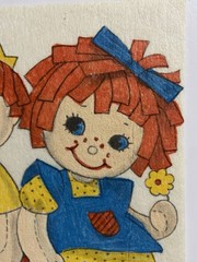 Raggedy Ann & Andy Dutch Holland Vintage Unframed Wall Art