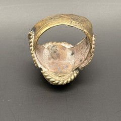 ANTIQUE INTAGLIO KING FACE RING EGYPTIAN ENGRAVED BRONZE RING SIGNET ROMAN 8.75