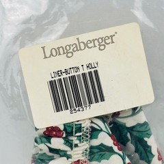 Longaberger Holly Button Basket Liner Christmas Holiday 254377 Made in USA