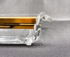 Vintage Art Deco Hinged Clear Glass Jewelry Casket / Trinket Box 1930s–40s READ