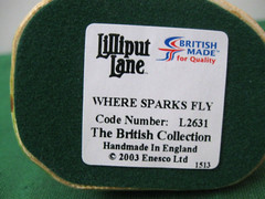 Lilliput Lane Collectibles Where Sparks Fly. Mint in its box with deed. L2631