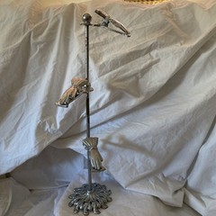 Vintage Glove Clip Display Stand Jewelry Holder Hand Shaped letters Signed