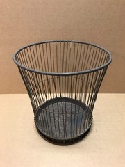Antique VTG 13″ Tall Thin Metal Wire Massillon NY Waste Basket Can Old 907-26B