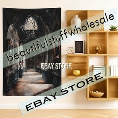 Gothic Abandoned Interior Wall Hanging Tapestry Moody 39X59 in