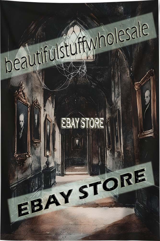 Gothic Abandoned Interior Wall Hanging Tapestry Moody 39X59 in