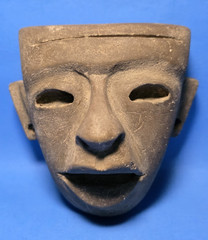 PRE-COLUMBIAN TEOTIHUACAN STONE PECTORAL MASK