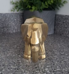 Vintage Dolbi Cashier Brass Cubist Modernist Elephant Figurine
