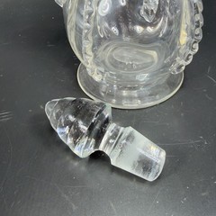 Magnor Glassverk Norway Clear Glass Decanter Vintage Container Bottle W Stopper