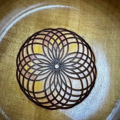VTG Swiss Wood Bowl Hans Huggler-Wyss Brienz Switzerland Carved Folk Art Inlay