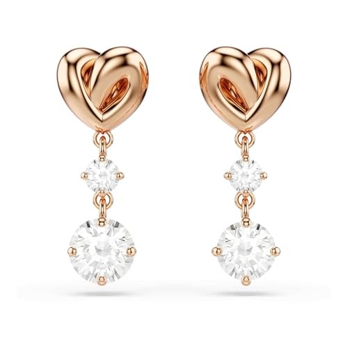 [Swarovski] Lifelong Heart Drop Earrings Heart Design White with Rose Gold Tone