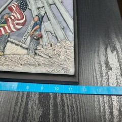 Commemorative 9/11 “Raising the Flag at Ground Zero” 3D Relief Plaque Wall Decor
