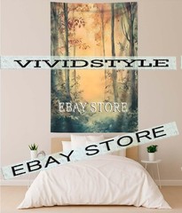 Golden Trees Tapestry Sunlit Forest warm tones glowing woods 39X59 in