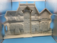 Burwood 12”Victorian Mansion House Plastic Wall Hanging Decor Pink. Vintage