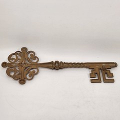 VTG Sexton Skeleton Key Gold Retro Wall Decor Art 20″ X 7″ MCM