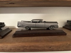 1984 Avon Pewter Car Collectibles Set of 5 as seen on Wood Bases