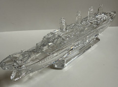 Vintage 1990s Waterford Crystal Steamship Oceanliner Ocean Liner Boat 11″, Nice