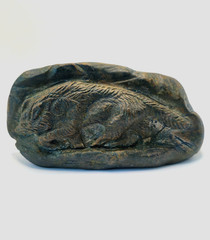 Ancient Greek Wolf Carved Stone Sculpture Animal Figure Circa 200-300 BC