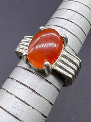 Natural Carnelian Agate Pure Sliver Antique Ring From Afghanistan 🇦🇫