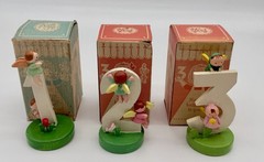 VTG Complete Sevi Wooden Birthday Cake Toppers Handmade In Italy Set of 11