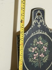 Scandinavian hand-painted wooden bread board traditional rosemaling artwork