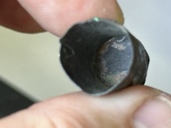 RARE PRE-COLUMBIAN SILVER & GOLD THIMBLE / FINNIAL CAP, PERU INCA MOCHE CULTURE