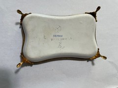 Capodimonte Style Hand Painted Bass Relief Soap Trinket Dish.