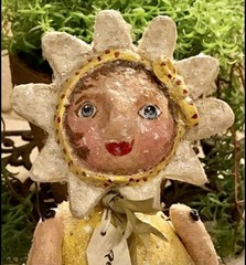Penny McAllister 2007 Folk Art “Petal Pusher” Paper-Mache Bobblehead Figure