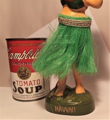 1980s HULA GIRL NODDER vtg dashboard bobblehead hawaiian spring dancer lei skirt