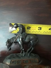 End of The Trail Wooden Plaque Folk Art Native American Warrior on Horse Vintage