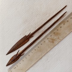 Ancient Relic Old 2 Iron Arrowheads Roman or Vikings 1 BC-13th century AD