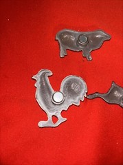 Unique SET OF 3 HAND CAST ALUMINUM METAL HEAVY MAGNETS- Estate Find