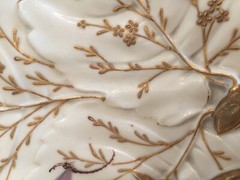 Antique Theodore Haviland HANDPAINTED Sculptural Leaf Plate