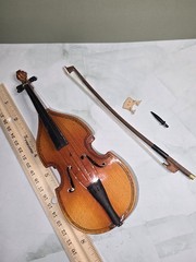 Wooden Miniature Bass Cello Model for Decoration 8 inches long