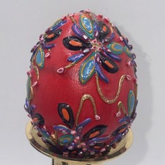 SIGNED Nannette Fenn “Eggs”traordinaire Designs Floral Faberge Inspired Egg USA