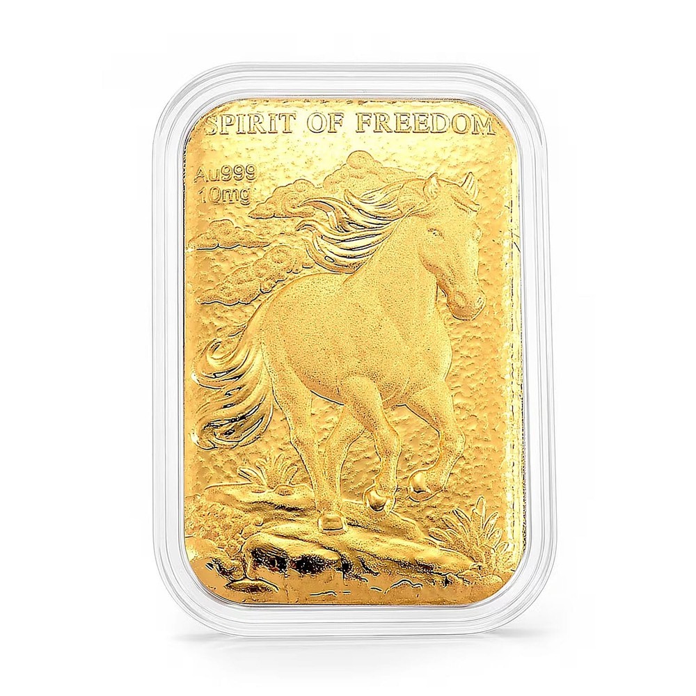 24K Yellow Gold Spirit of Freedom Emboss Sheet 31×45.5mm 10mg