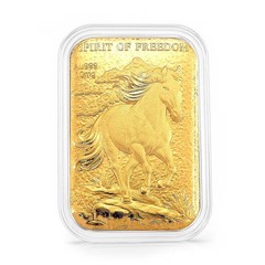 24K Yellow Gold Spirit of Freedom Emboss Sheet 31×45.5mm 10mg