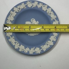 Wedgwood Blue Jasperware Round Trinket Dish Neoclassical “Athena in Chariot”