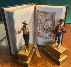 Antique Mark Twain’s Riverboat Rapscallions Tom&Huck Armor Bronze Clad Bookends