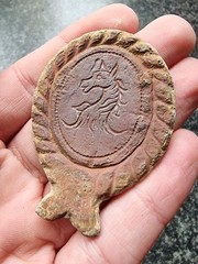 Post Medieval / Georgian Horse Harness Mount Lead / Brass Antique Detector Find