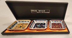 3 In Set 1983 Takahashi Silk Road HAND DECORATED Trinket Dishes