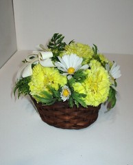 Vtg 1960’s LeGrue Fake Plastic Flower Arrangement Decorative Basket Modern MCM #