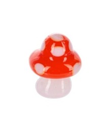 Ganz TINY Mini Glass “Lucky Little MUSHROOM” Figurine ORANGE for Adventures 5/8″