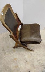 KIEL City of ST LOUIS Folding Chair Seat vintage wood cushioned auditorium