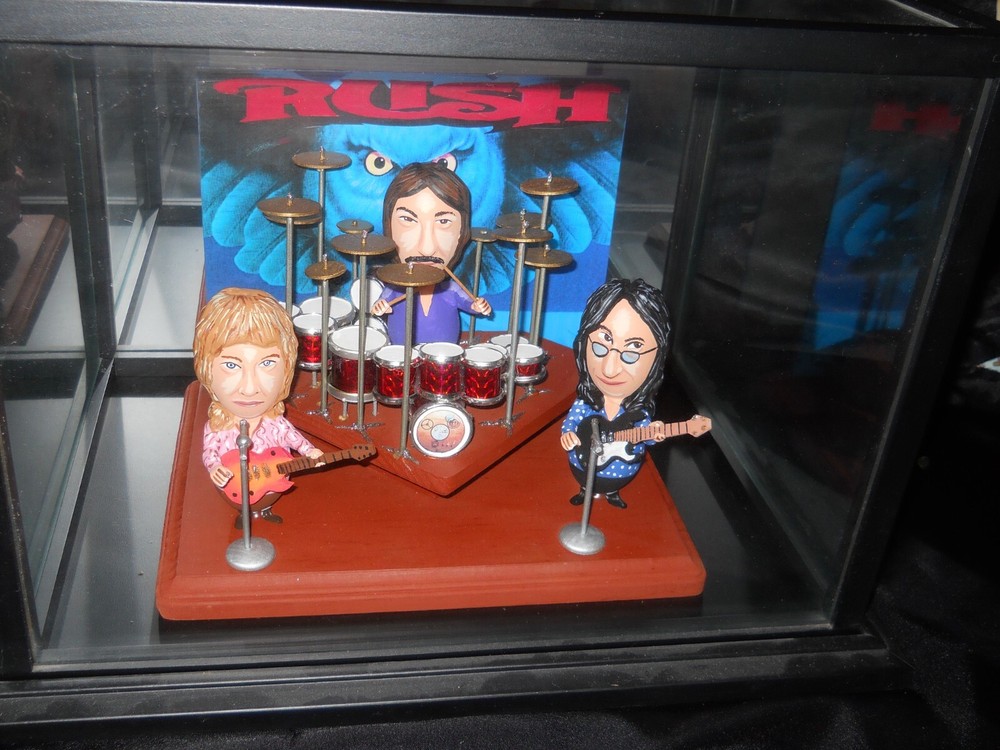 Rush Music Band by John Lamouranne The Egg Man Sculpture 2014 behind Glass RARE