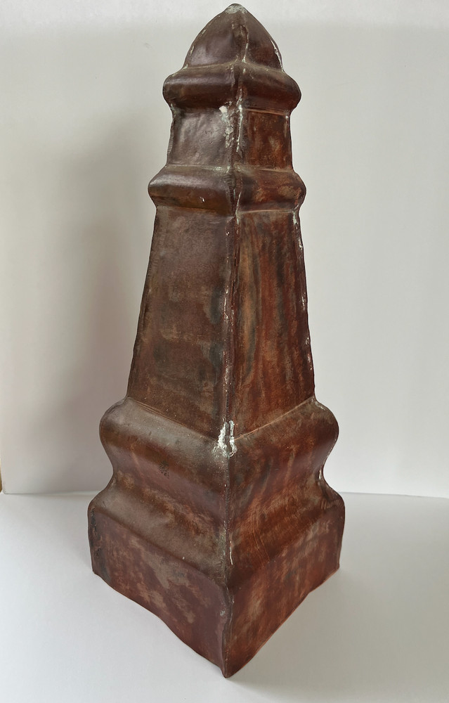 Vintage Metal Garden Finial Obelisk Neoclassical Style Architectural Decor