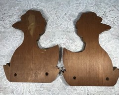 1980s VTG Wooden Mother Goose Magazine / Book Slide Missing Dowels Set of 2